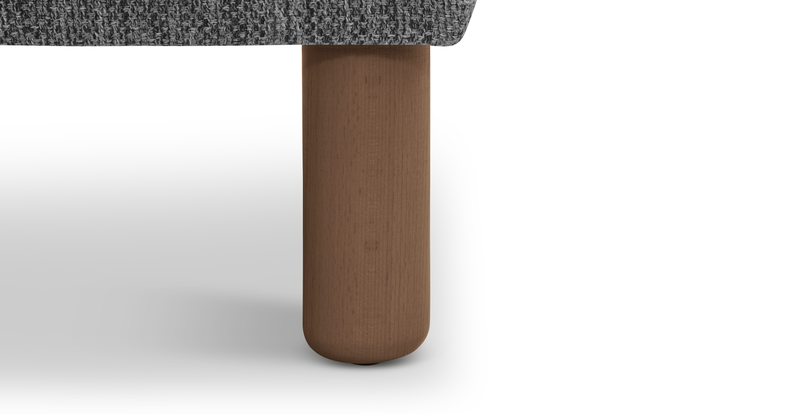 Klem Ottoman Small cylindrical wooden leg - natural fabric