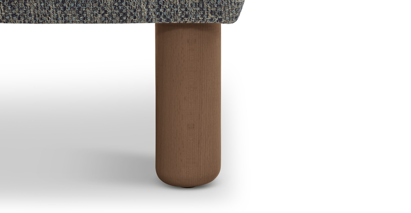 Klem Ottoman Small cylindrical wooden leg - natural fabric