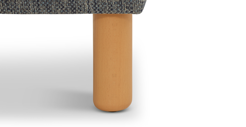 Klem Ottoman Small cylindrical wooden leg - natural fabric