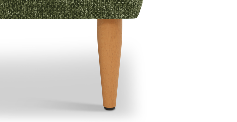 Klem Ottoman Small wooden leg - natural fabric