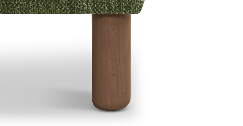 Klem Ottoman Small cylindrical wooden leg - natural fabric