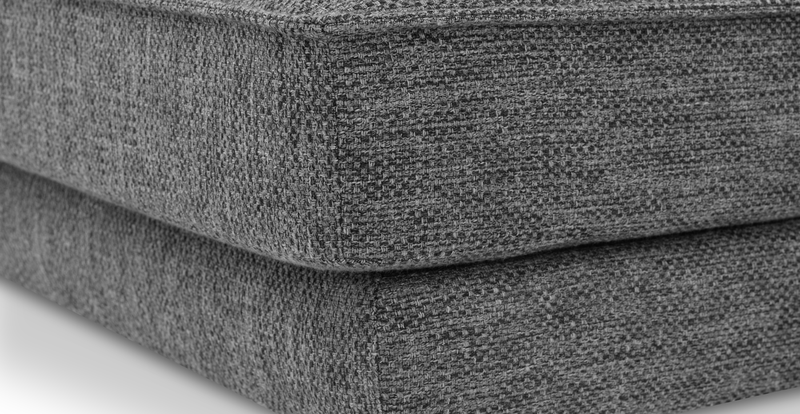 Klem Ottoman Small cylindrical wooden leg - natural fabric