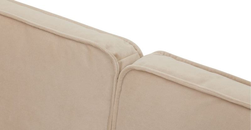 Klem Slim 3-Sitzer Modular Sofa Holzbein - Samt