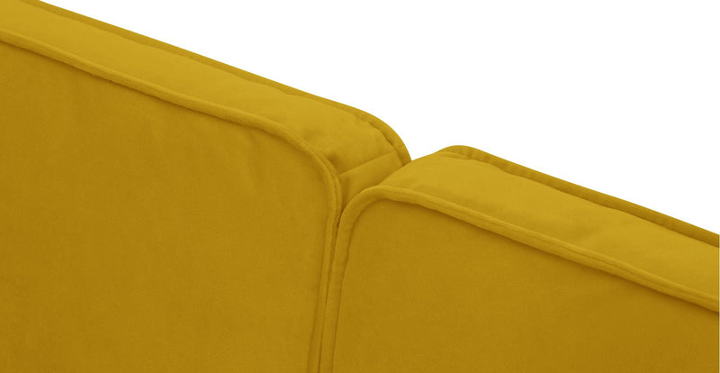 Klem Slim 3-Sitzer Modular Sofa Holzbein - Samt