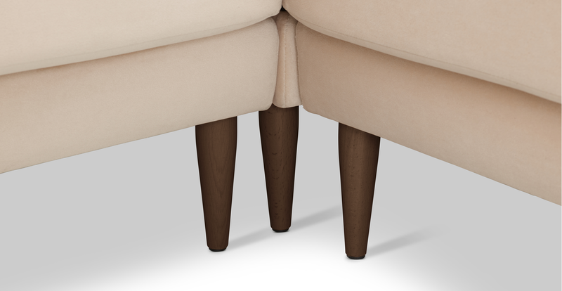 Klem Slim 257 x 257 Sektional Holzbein - Samt
