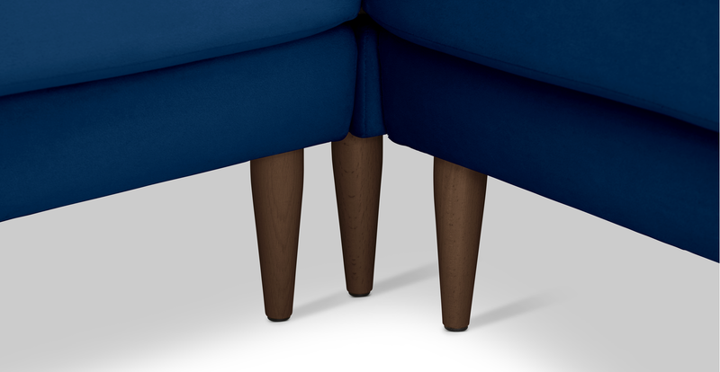 Klem Slim 257 x 257 Sektional Holzbein - Samt