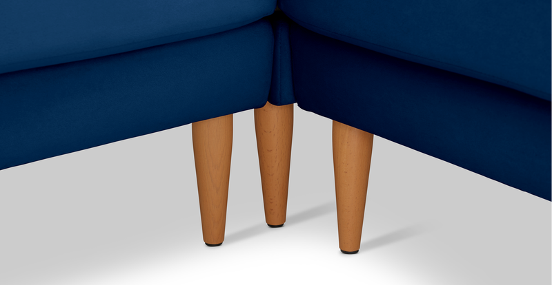 Klem Slim 334 x 257 sectional wooden leg - velvet