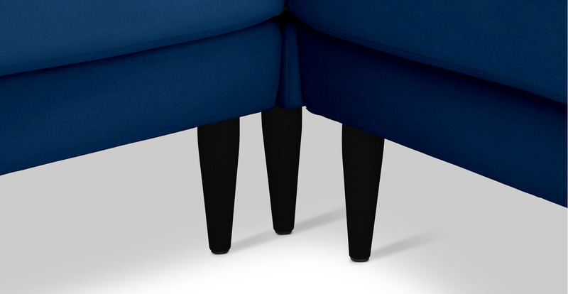 Klem Slim 257 x 203 Sectional Wooden Leg - Velvet