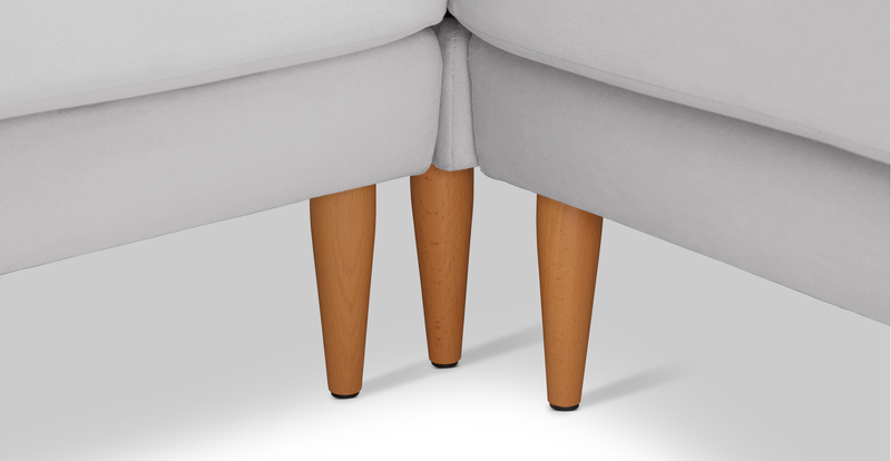 Klem Slim 257 x 257 Sektional Holzbein - Samt