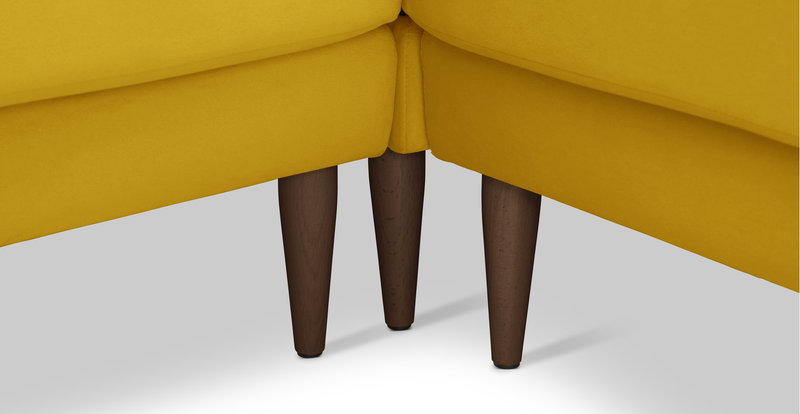 Klem Slim 257 x 203 Sectional Wooden Leg - Velvet