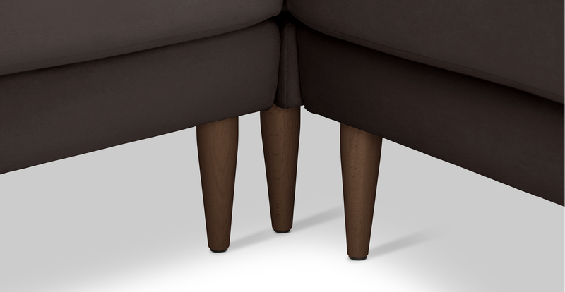 Klem Slim 283 x 203 Sectional Wooden Leg - Velvet