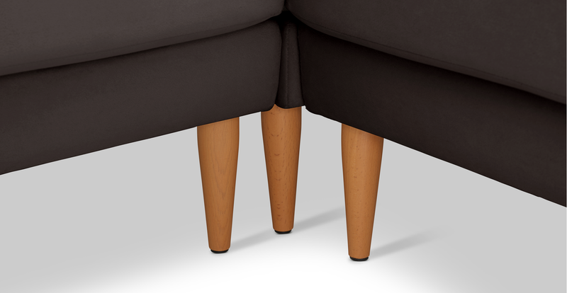 Klem Slim 257 x 203 Sectional Wooden Leg - Velvet