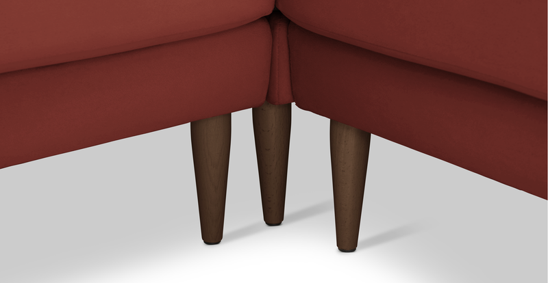 Klem Slim 303 x 303 Sectional Wooden Leg - Velvet