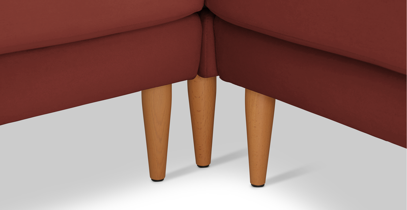 Klem 264 x 264 Sectional Wooden Leg - Velvet