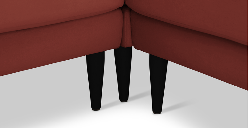 Klem Slim 334 x 257 sectional wooden leg - velvet