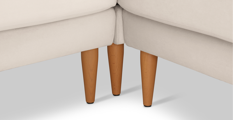 Klem Slim 257 x 257 Sektional Holzbein - Samt