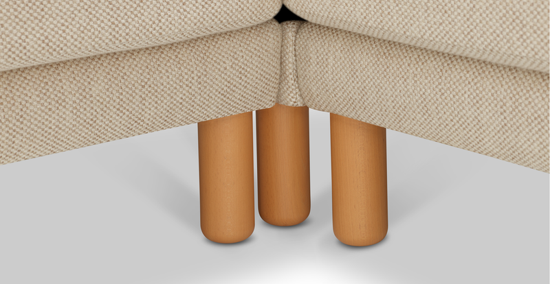 Klem 210 x 290 Sectional Cylindrical Wooden Leg - Natural Woven