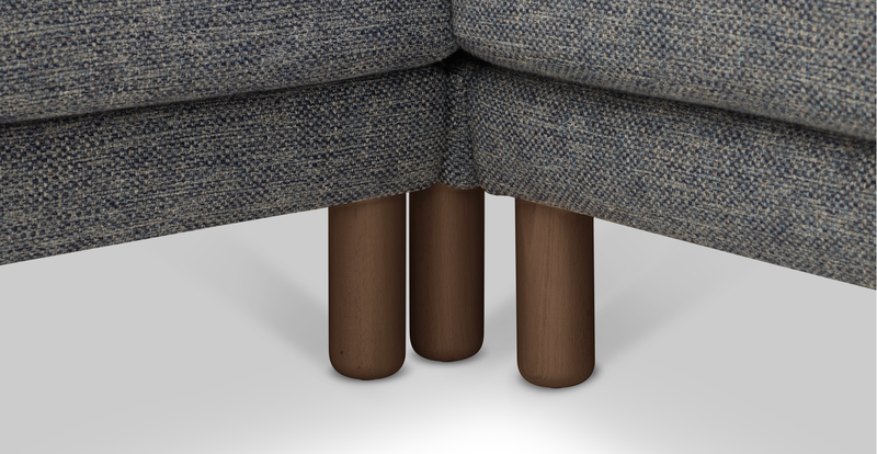 Klem 346 x 210 Sectional Cylindrical Wooden Leg - Natural Woven