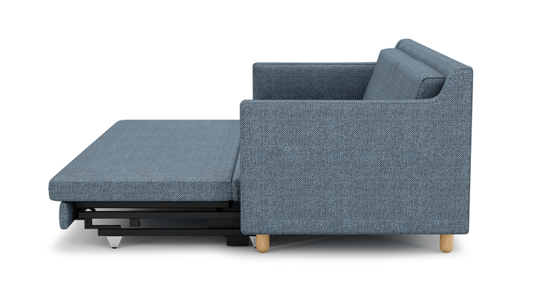 Losa Slim 3-Sitzer Sofa Bett Zylindrisch Holzbein - Naturgewebe