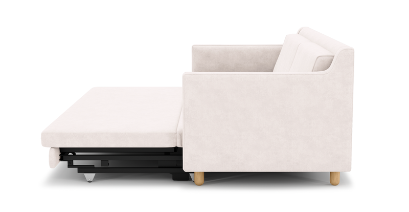 Losa Slim 3-Sitzer Sofa Bett Zylindrisch Holzbein - Samt