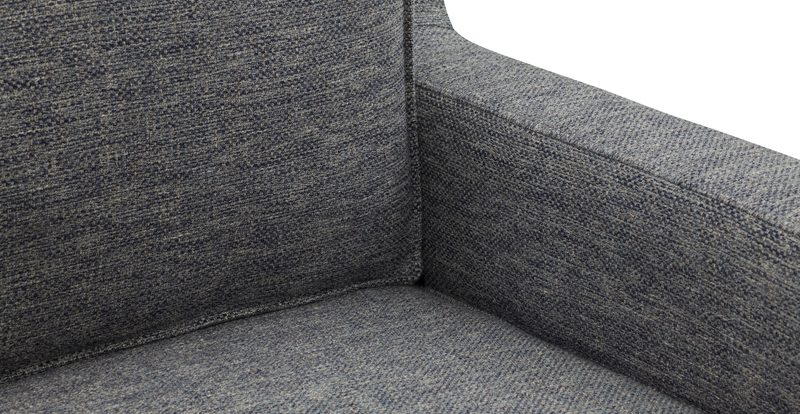 Klem Slim 3-Sitzer Sofa Groß Zylindrisch Holzbein - Naturgewebe