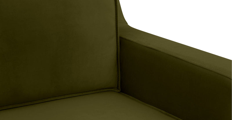Klem Slim 3-Sitzer Sofa Groß Holzbein - Samt