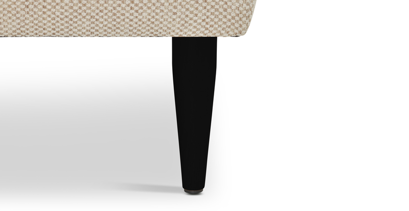 Klem Ottoman Small wooden leg - natural fabric