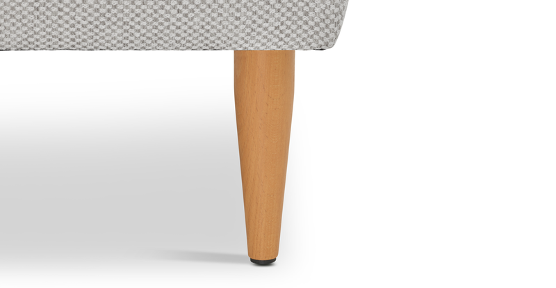 Klem Ottoman Small wooden leg - natural fabric