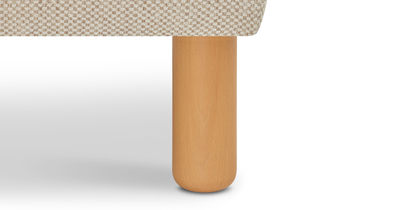 Klem Ottoman Small cylindrical wooden leg - natural fabric