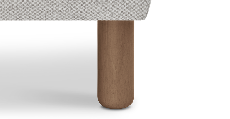 Klem Ottoman Small cylindrical wooden leg - natural fabric