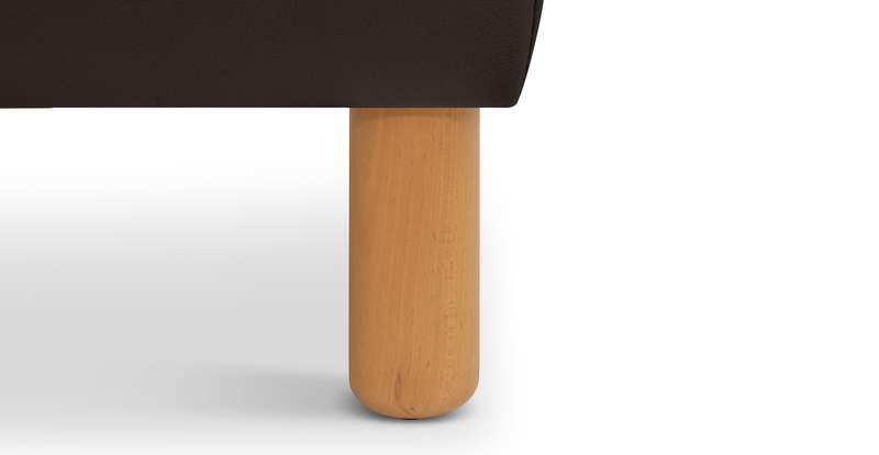 Klem Ottoman Cylindrical wooden leg - velvet
