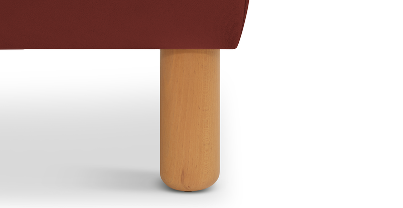 Klem Ottoman Cylindrical wooden leg - velvet