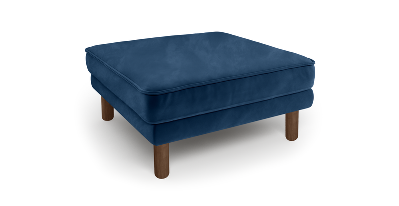 Klem Ottoman Cylindrical wooden leg - velvet