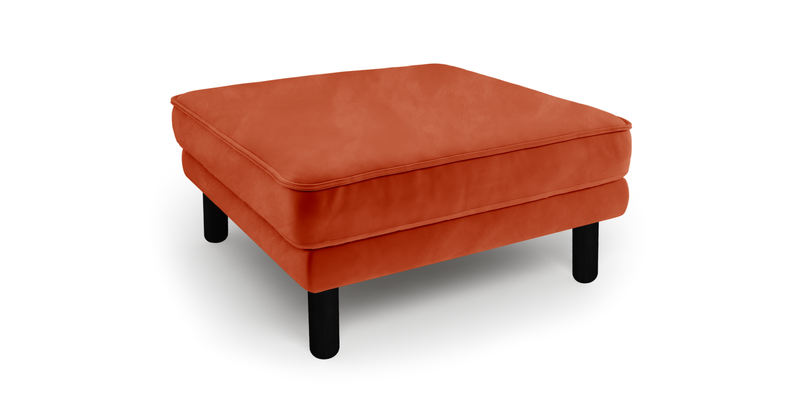 Klem Ottoman Cylindrical wooden leg - velvet
