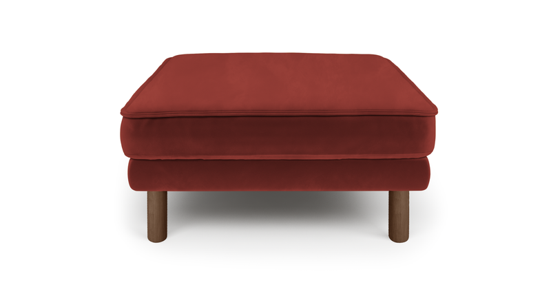 Klem Ottoman Cylindrical wooden leg - velvet