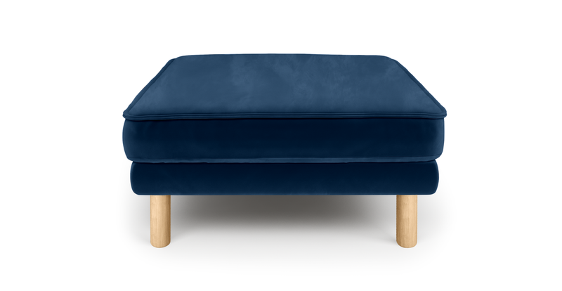 Klem Ottoman Cylindrical wooden leg - velvet