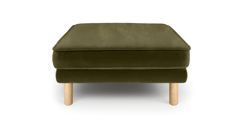 Klem Ottoman Cylindrical wooden leg - velvet