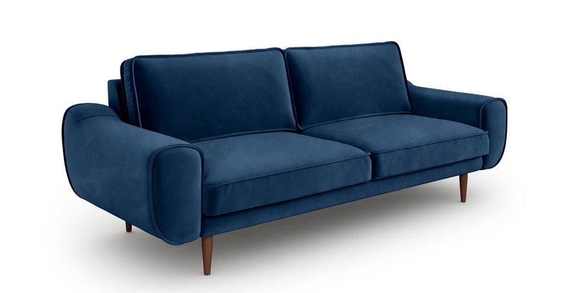 Klem 3-Seater Sofa Wooden Leg - Velvet