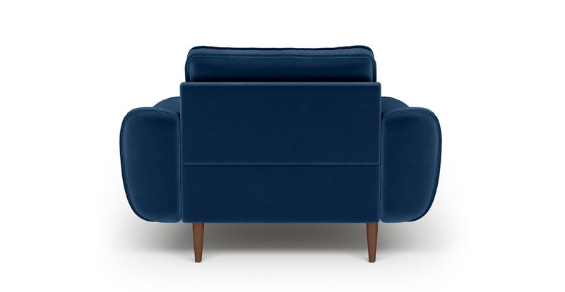 Klem Armchair Large Wooden Leg - Velvet