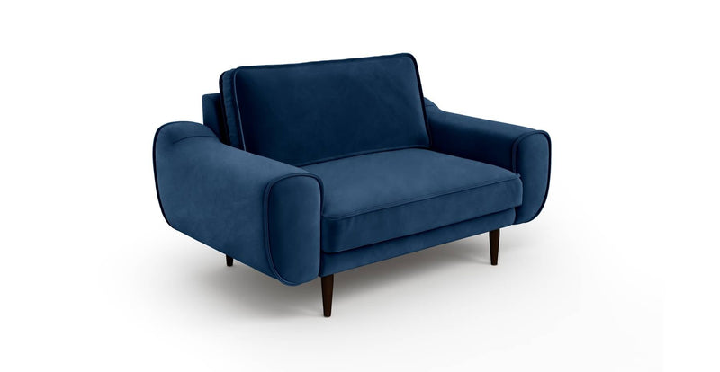 Klem Loveseat Wooden leg - velvet