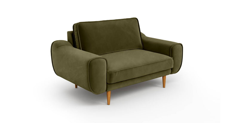 Klem Loveseat Wooden leg - velvet