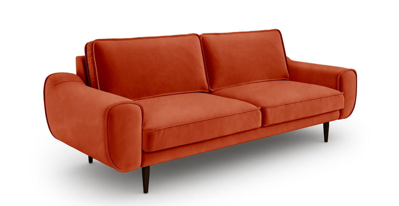 Klem 3-Seater Sofa Wooden Leg - Velvet