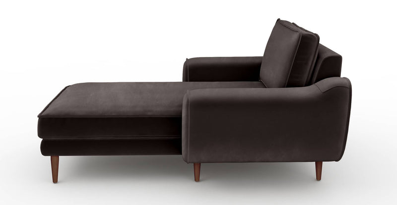 Klem Chaise Lounge Wooden Leg - Velvet