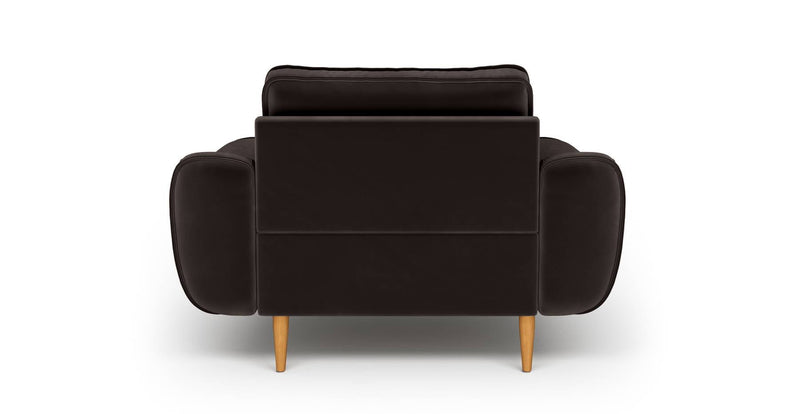 Klem Armchair Large Wooden Leg - Velvet