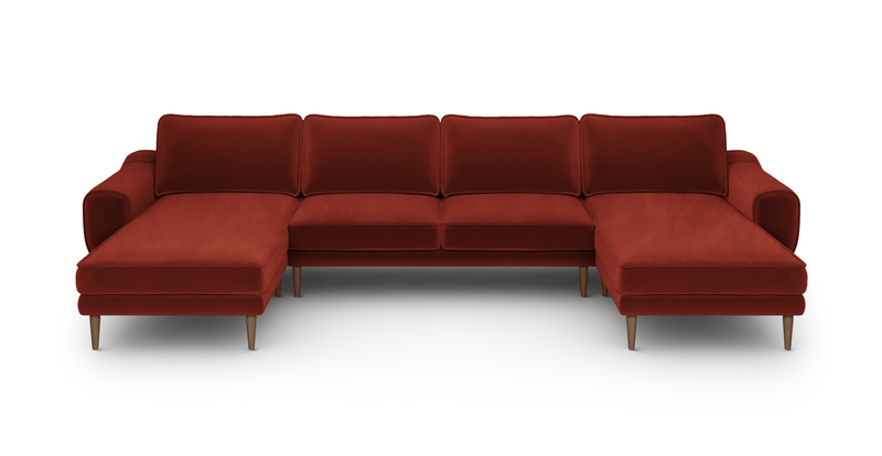 Klem 362 x 171 Sectional Wooden Leg - Velvet