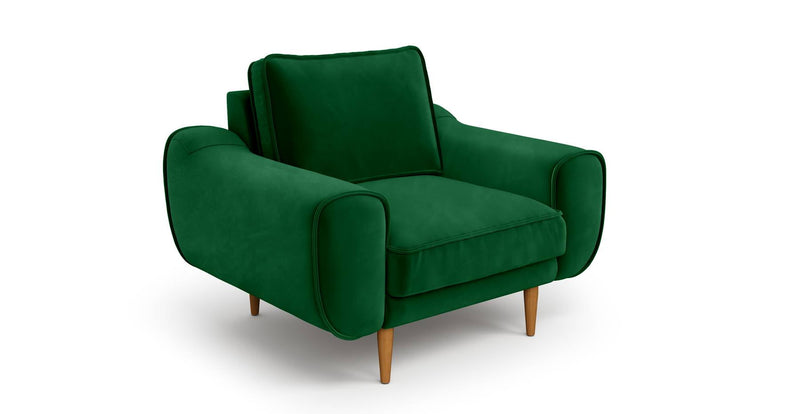 Klem Armchair Wooden Leg - Velvet